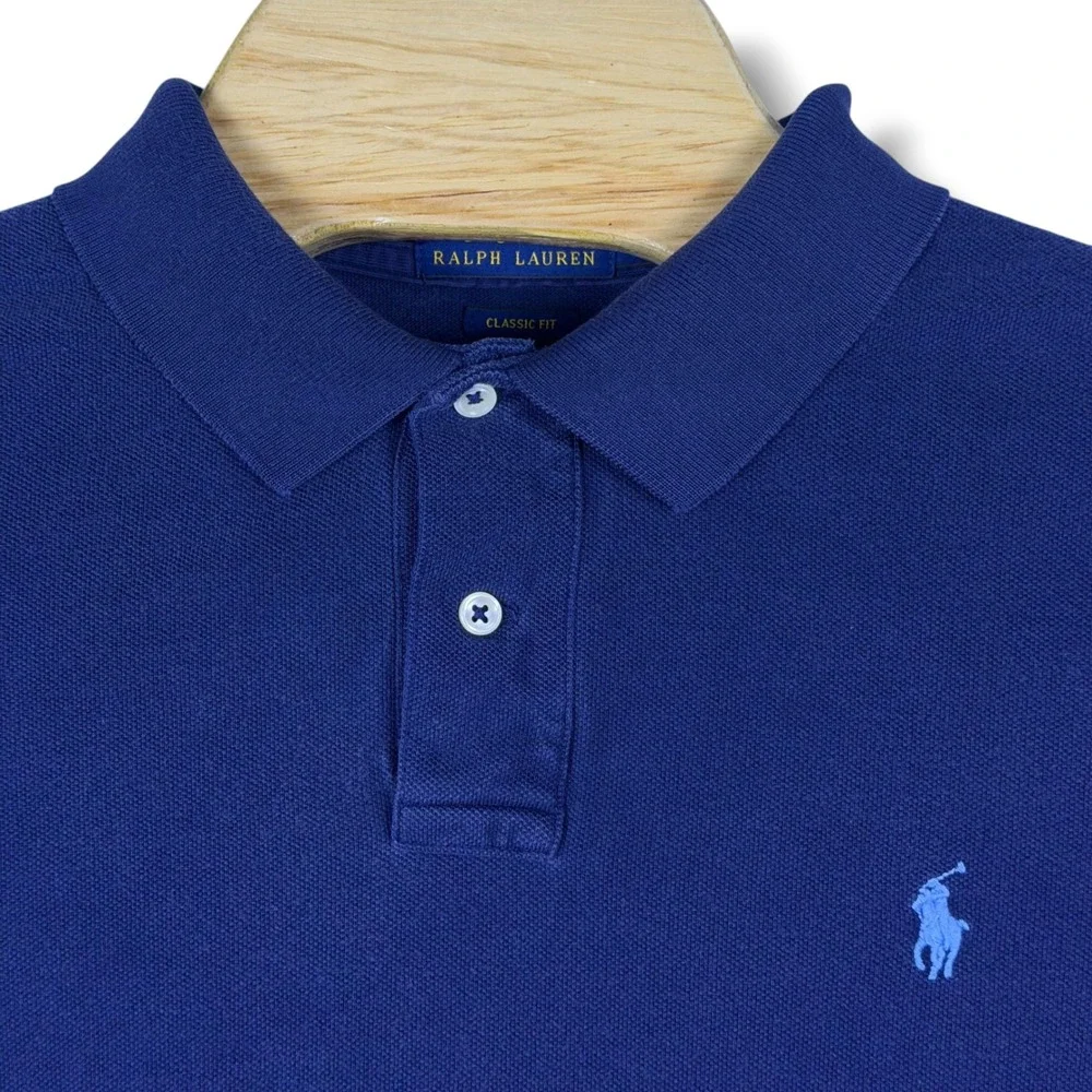 Polo Ralph Lauren Polo Shirt Mens L Olive Green Classic Pique Cotton Pony Prep
